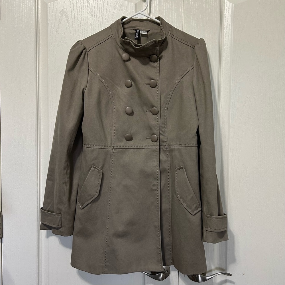 Divided H&M Taupe Trench Coat NWOT - Picture 2 of 7